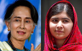 Aung San Suu Kyi (l), Malala Yousafzai (r)
