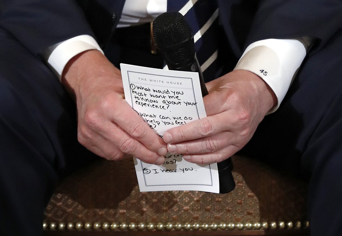 Trump's crib notes