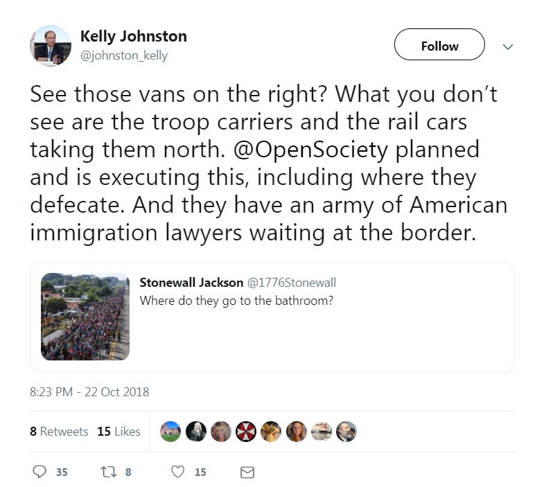 Kelly Johnston's now-deleted Twitter