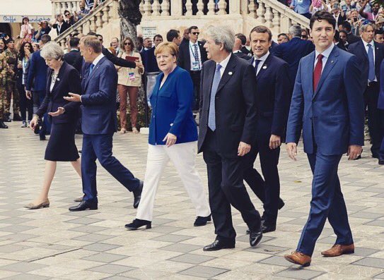 The leaders take a walk..