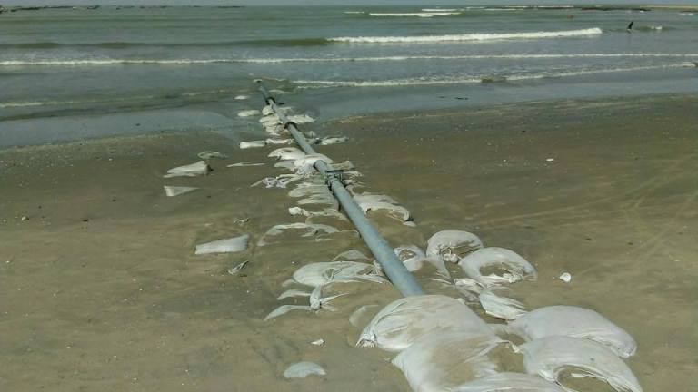 Golden Lead's waste pipe into the Atlantic Ocean