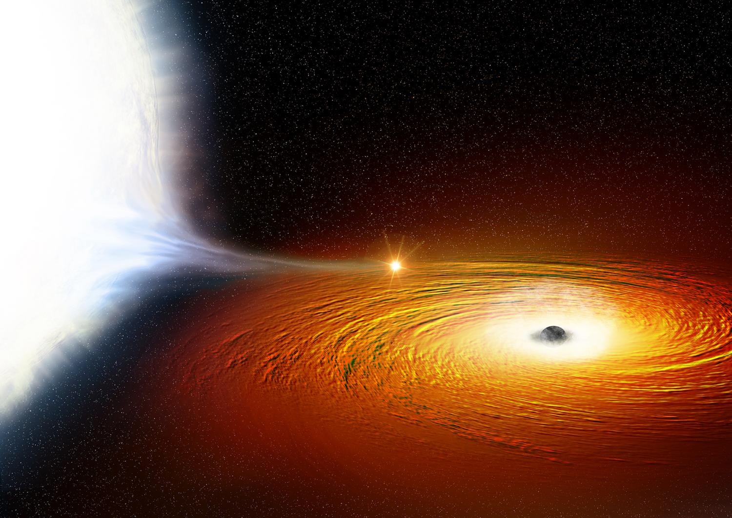 black hole eating a black hole